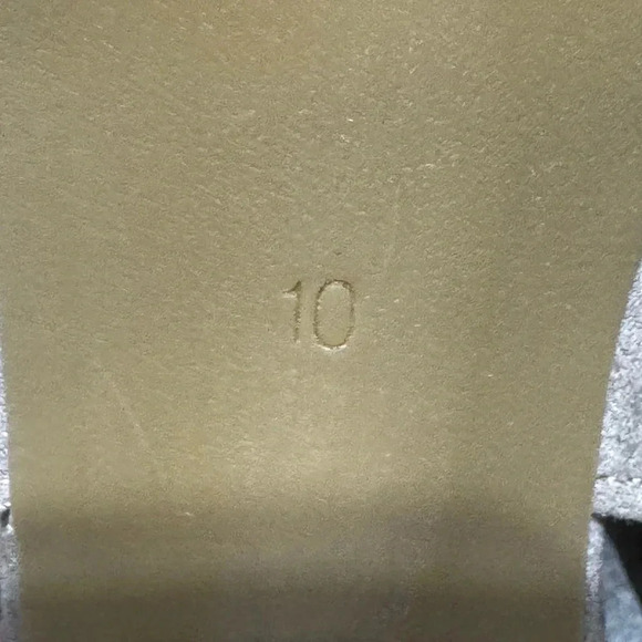 Gap Peep-Toe Braided Stacked Heel Sandal. Taupe Suede Snap-back Closure. Size 10 - Picture 8 of 10